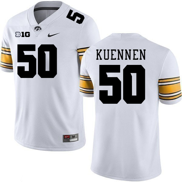 Men #50 Ryan Kuennen Iowa Hawkeyes College Football Jerseys Stitched-White